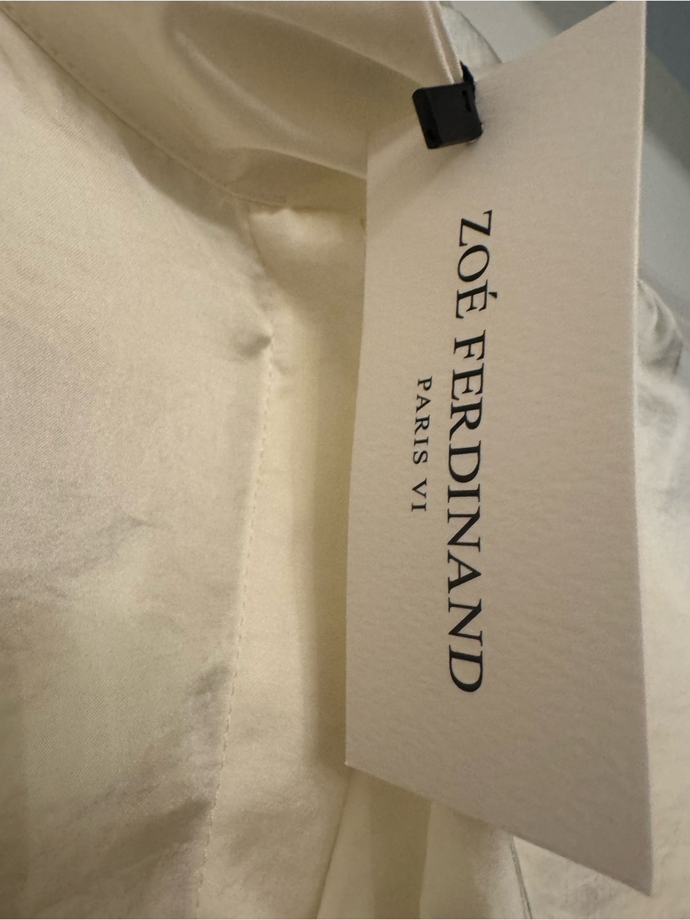 Cream Tie-Neck Satin Blouse - Picture 2 of 3